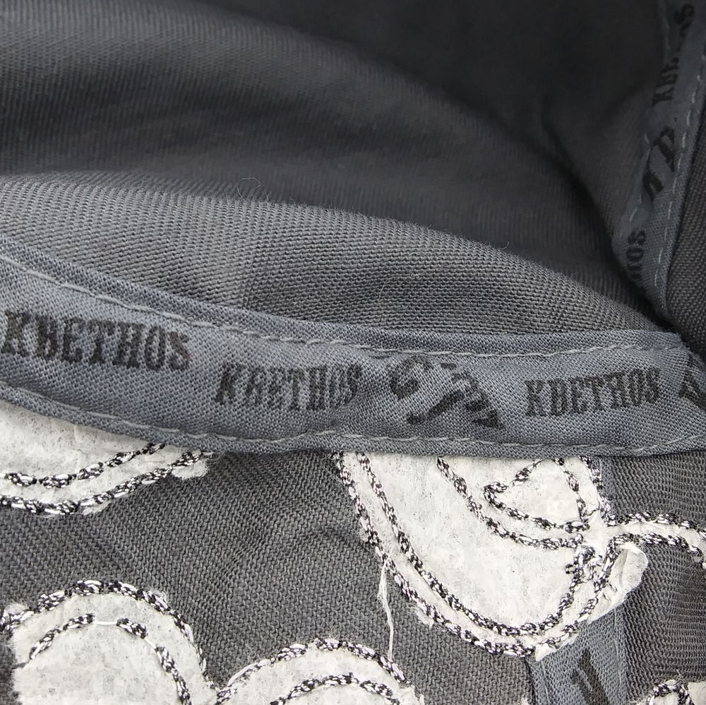 *SOLD* KBETHOS Gray & Multicolor Crystal Embellished Fleur De Lis Military Hat - Picture 10 of 12